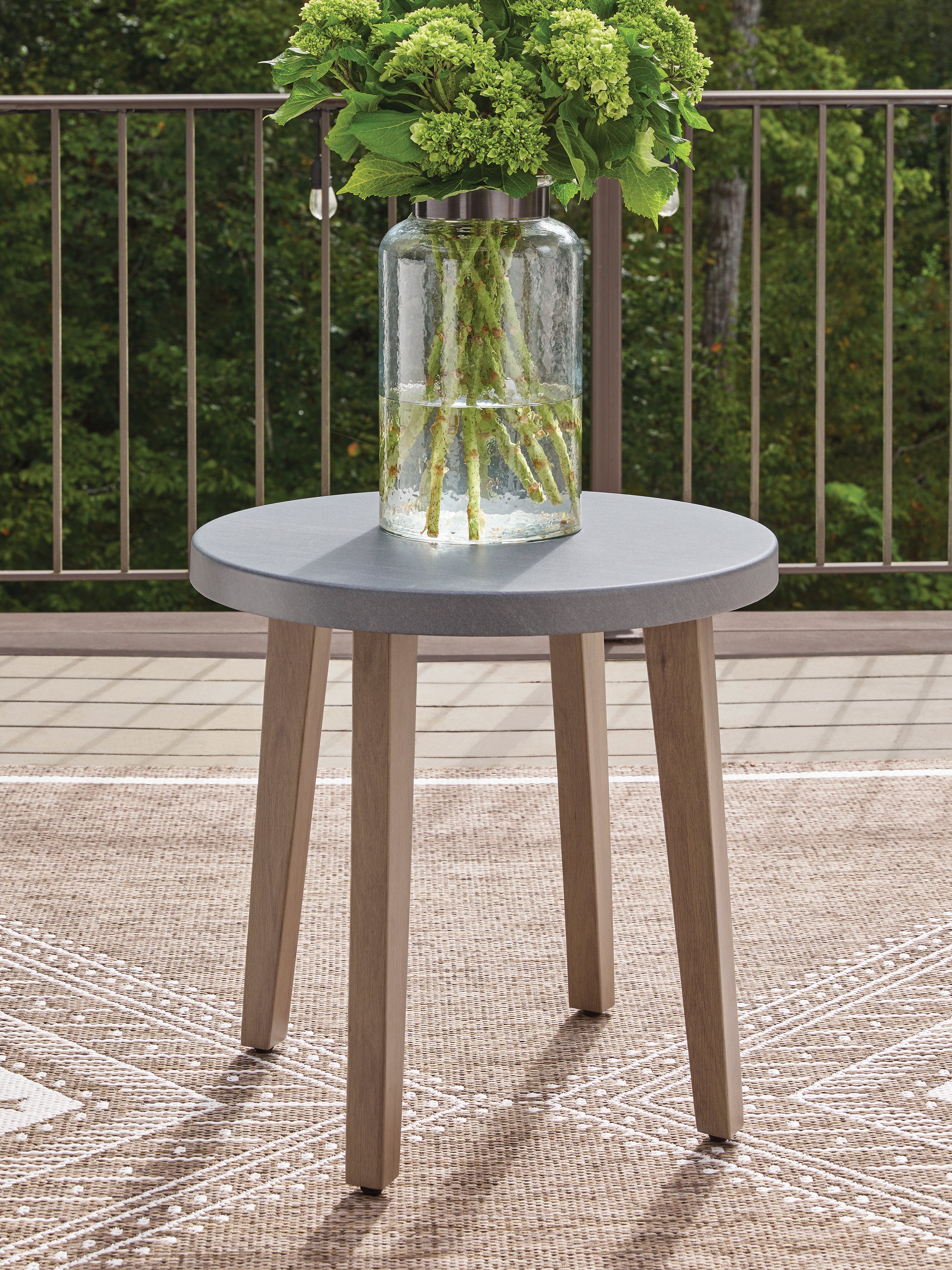 Elite Furniture Outlet - Ashley Furniture - Harmony Headlands Outdoor - Round End Table / Natural/Gray - PCP428-706