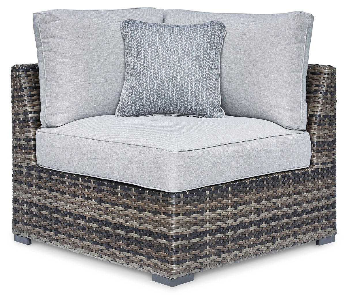 Elite Furniture Outlet - Ashley Furniture - Harbor Court Outdoor - Corner with Cushion (Set of 2) / Gray - P459-877