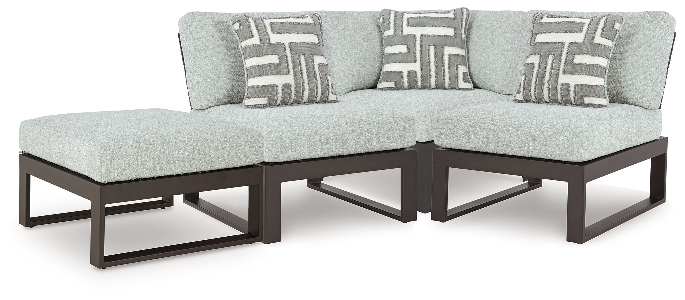 Elite Furniture Outlet - Ashley Furniture - Beachloft Outdoor - 4-Piece Outdoor Sectional / Black/Gray - P490P7
