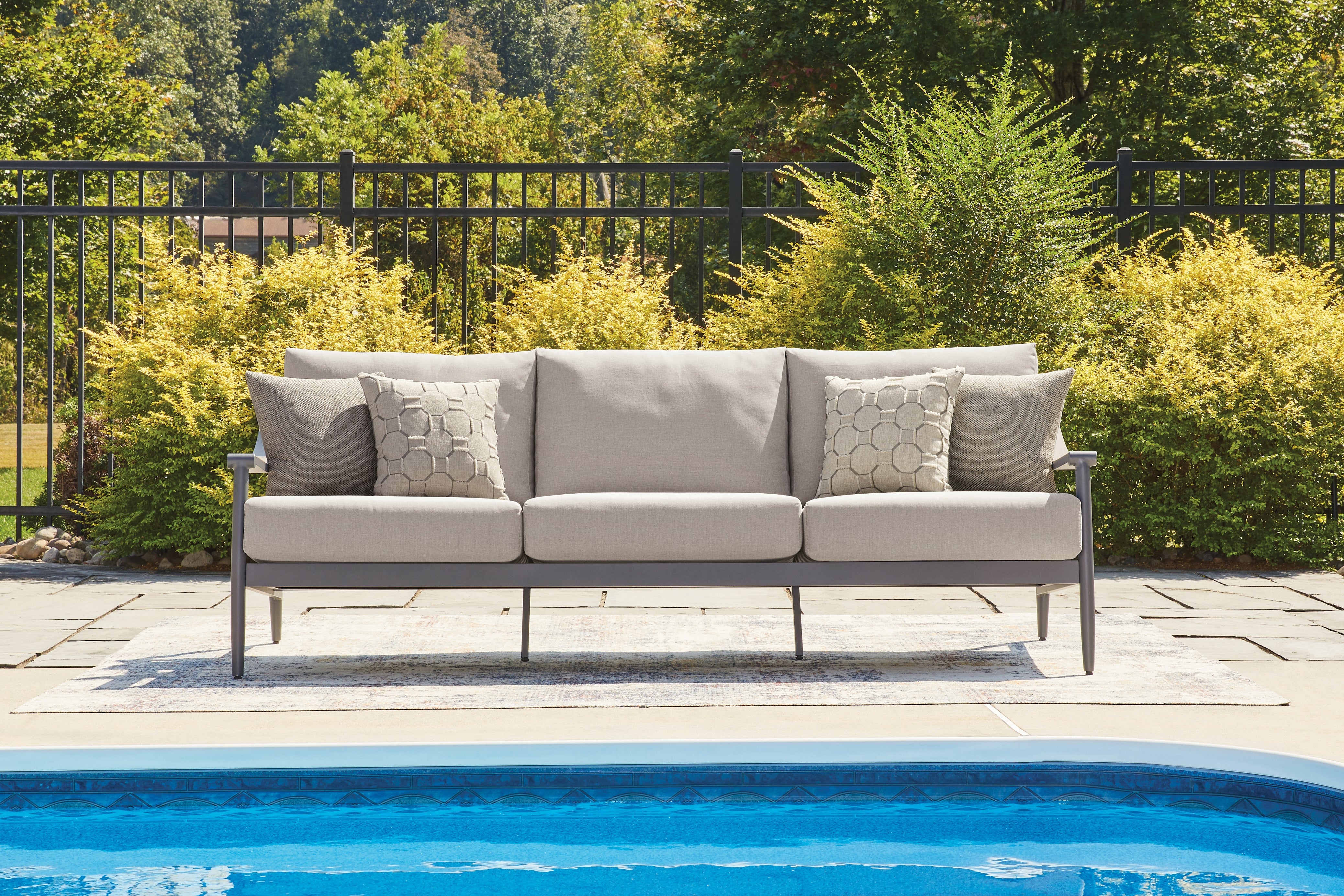 Elite Furniture Outlet - Ashley Furniture - Ocean Beach Outdoor - Sofa with Cushion - PCP510-838