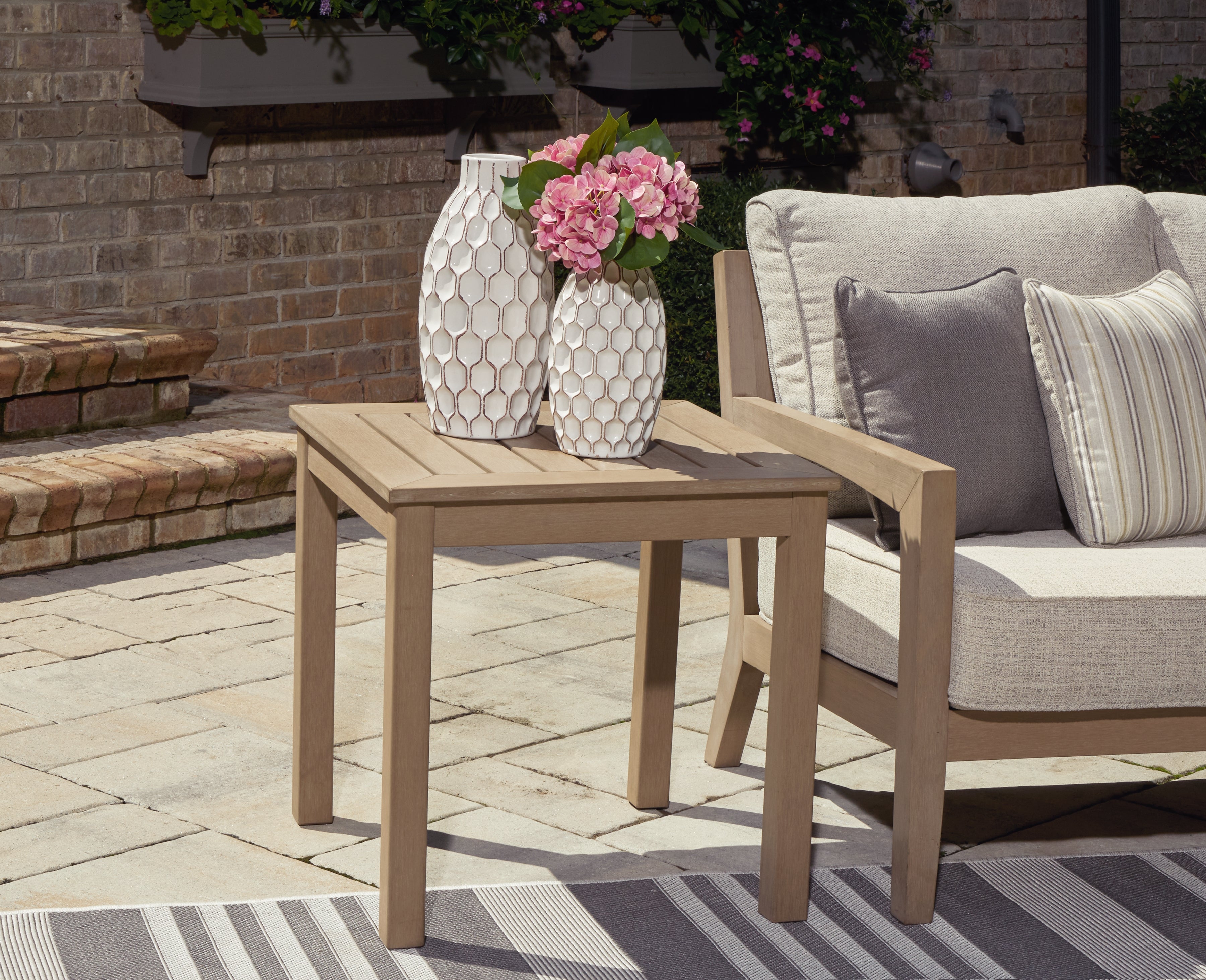Elite Furniture Outlet - Ashley Furniture - Hallow Creek Outdoor - Square End Table / Driftwood - P560-702