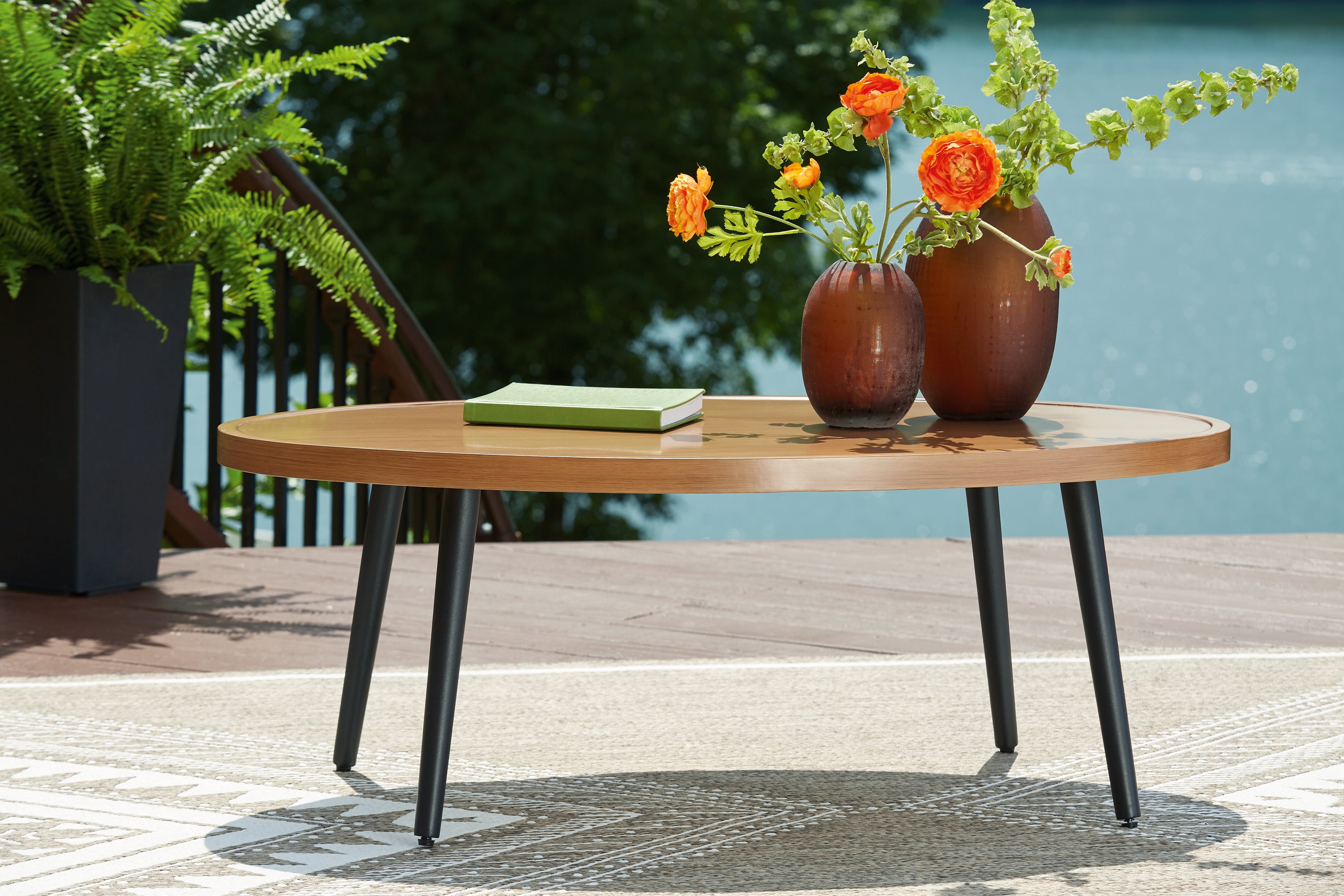 Elite Furniture Outlet - Ashley Furniture - Horizon Hall Outdoor - Cocktail Table / Two-tone Brown - P572-701