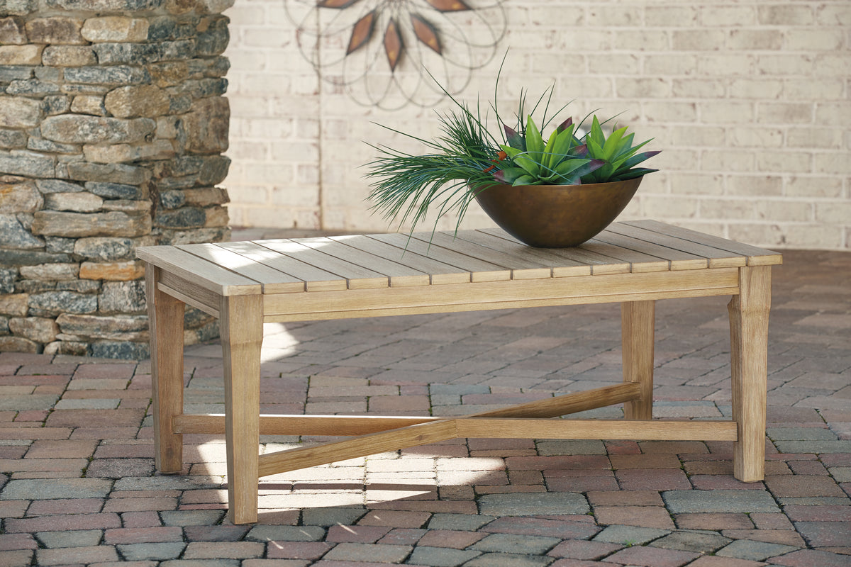Elite Furniture Outlet - Ashley Furniture - Carter Hall Outdoor - Sofa with Cushion / Beige - P601-838