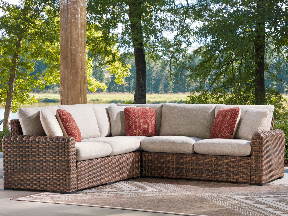 Elite Furniture Outlet - Ashley Furniture - Dolan Creek Outdoor - 3-Piece Outdoor Sectional - PCP610P1