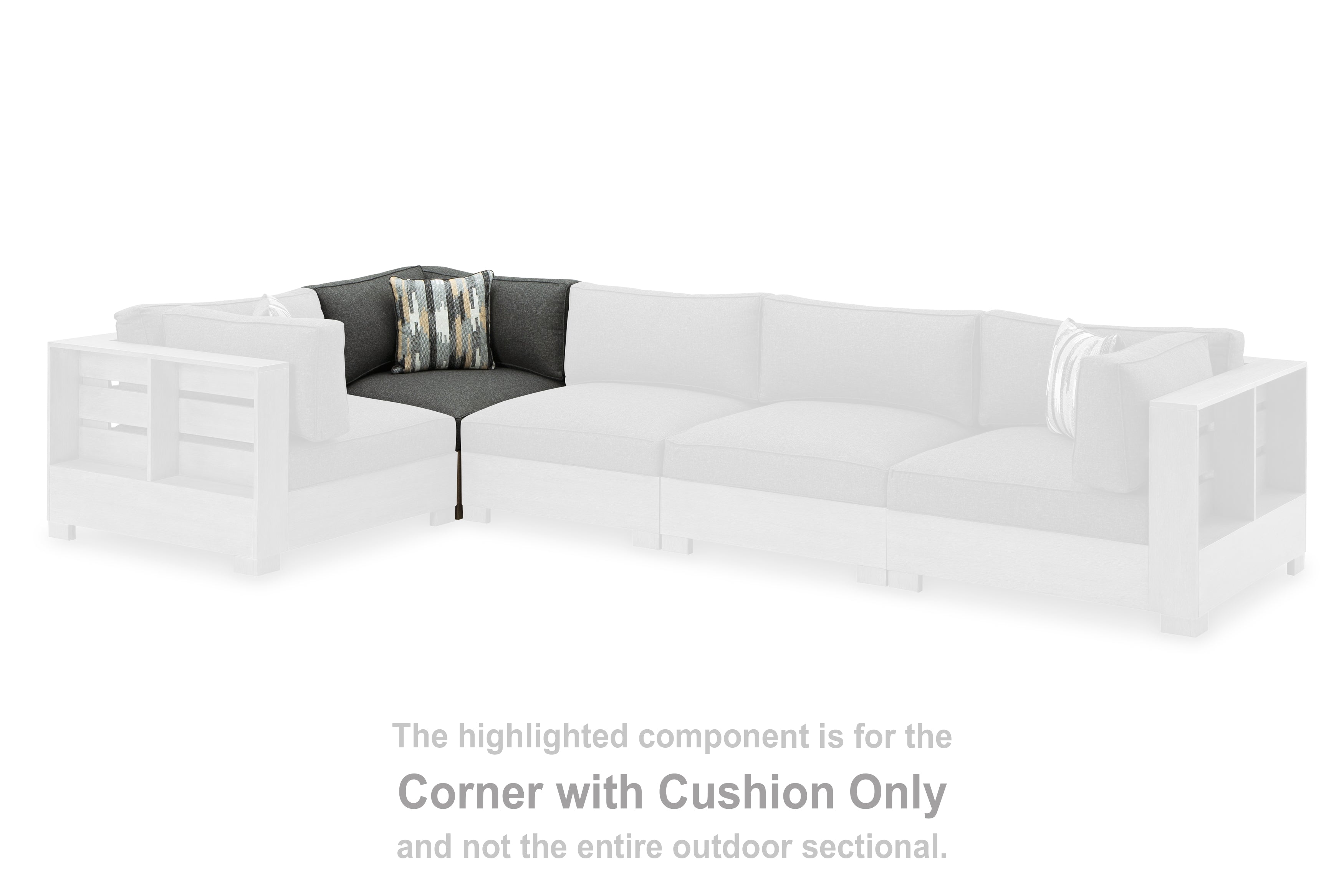 Elite Furniture Outlet - Ashley Furniture - Citrine Park Outdoor - Corner with Cushion (1/CN) / Brown/Charcoal - P660-877