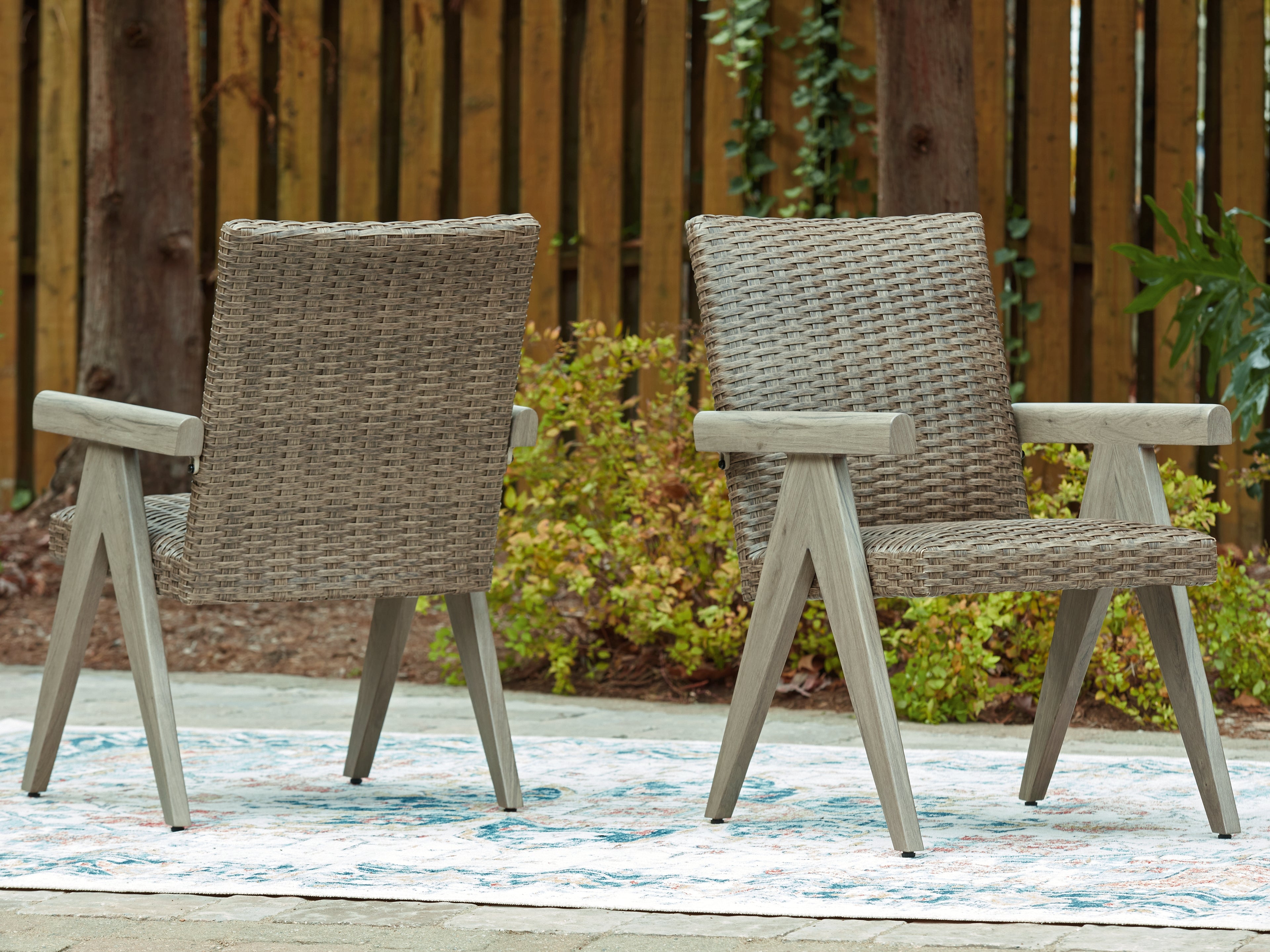 Elite Furniture Outlet - Ashley Furniture - Cliff Trails Outdoor - Arm Chair (Set of 2) / Beige - PCP690-601A