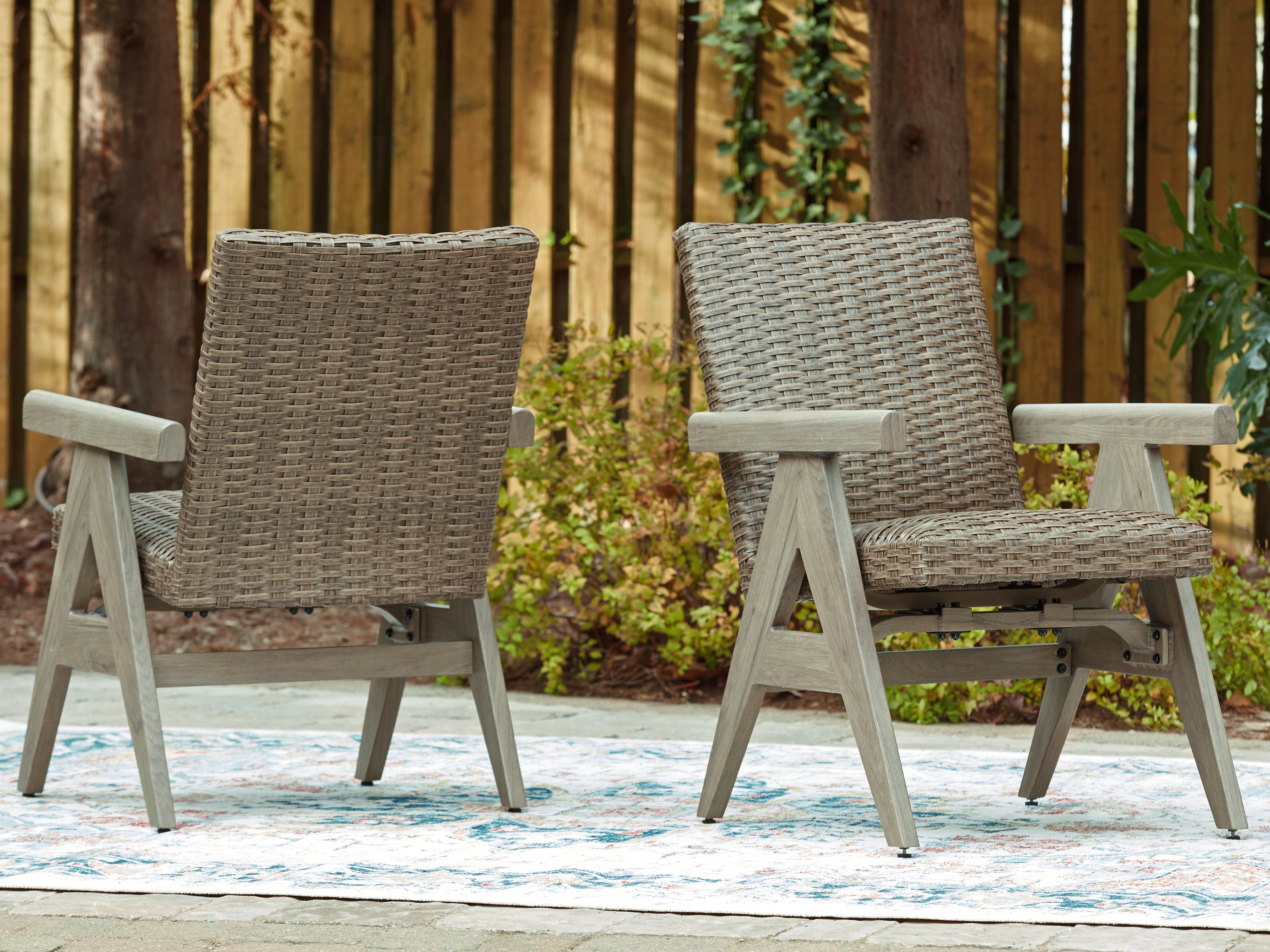 Elite Furniture Outlet - Ashley Furniture - Cliff Trails Outdoor - Rocking Arm Chair (Set of 2) / Beige - PCP690-602A