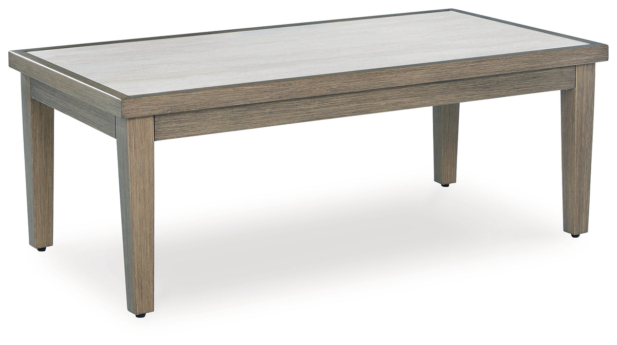 Elite Furniture Outlet - Ashley Furniture - Rainier Ranch Outdoor - Round Fire Pit Table / Beige - P701-776