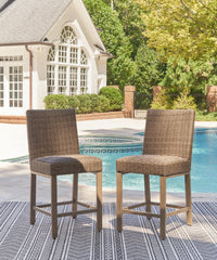 Elite Furniture Outlet - Ashley Furniture - Walton Bridge Outdoor - Barstool (Set of 2) / Driftwood - P749-130