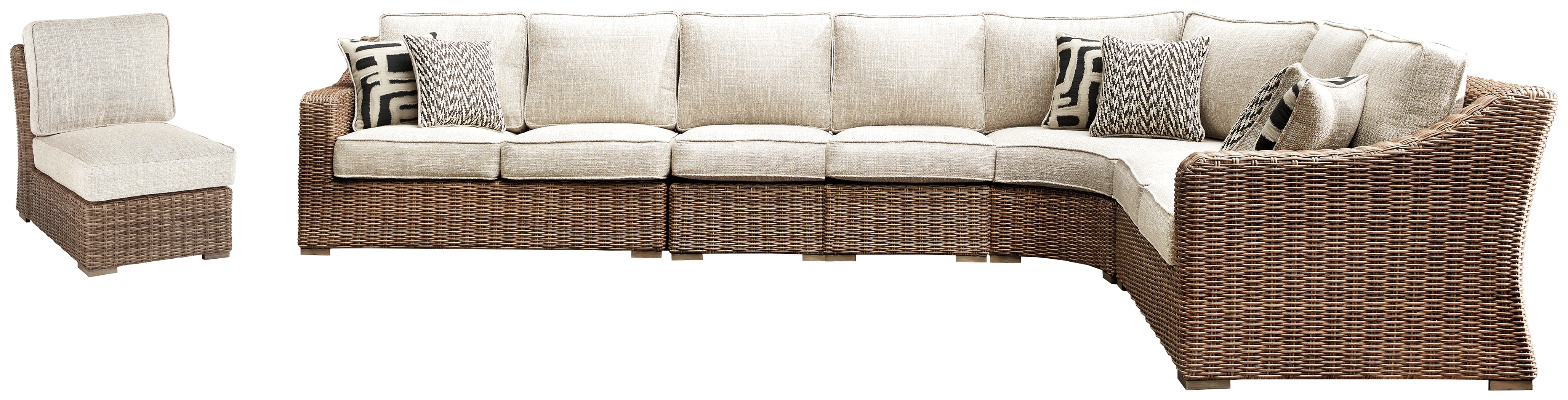 Elite Furniture Outlet - Ashley Furniture - Beachcroft Outdoor - 6-Piece Outdoor Seating Set / Beige - P791P11