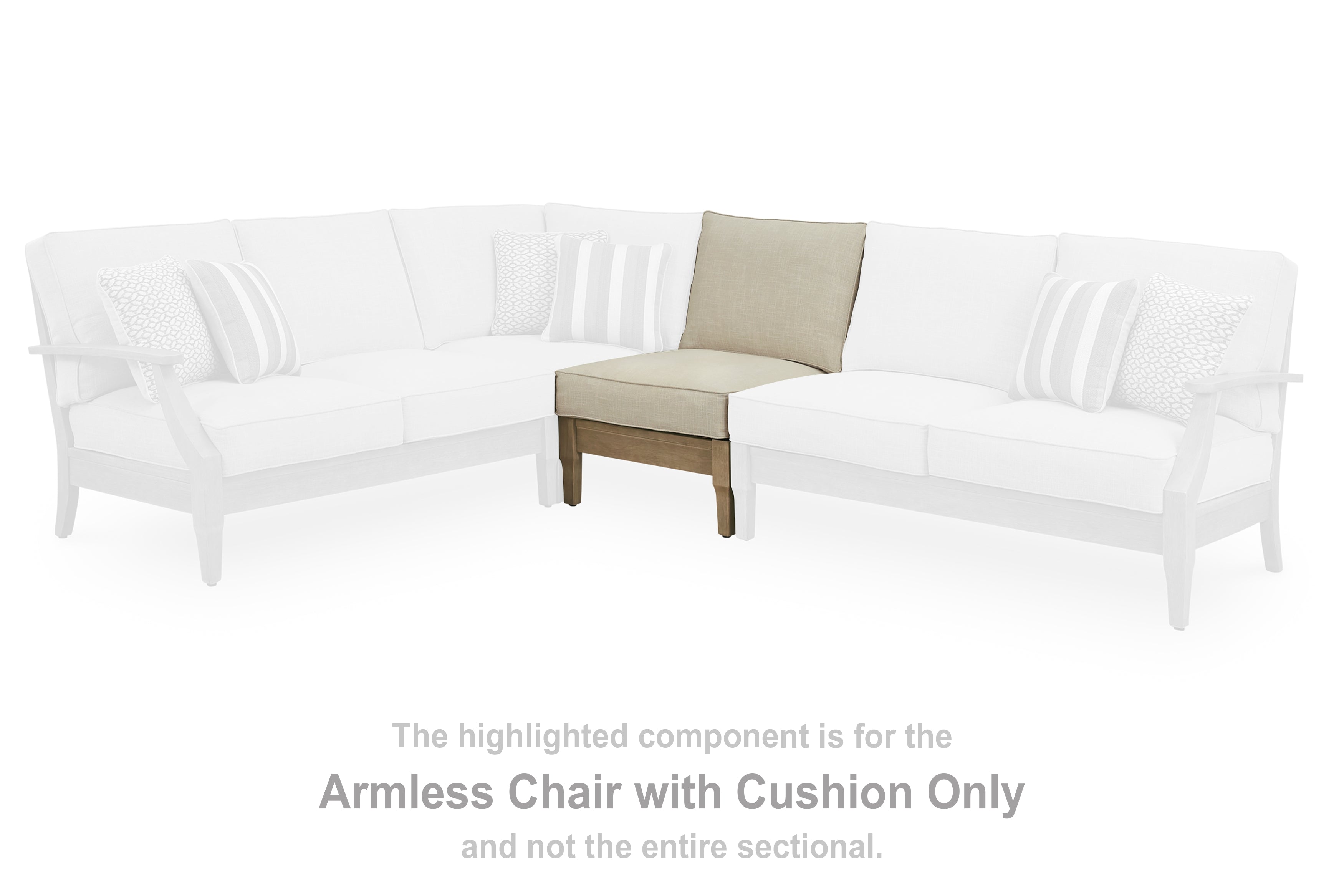 Elite Furniture Outlet - Ashley Furniture - Clare View Outdoor - Armless Chair w/Cushion / Beige - P801-846