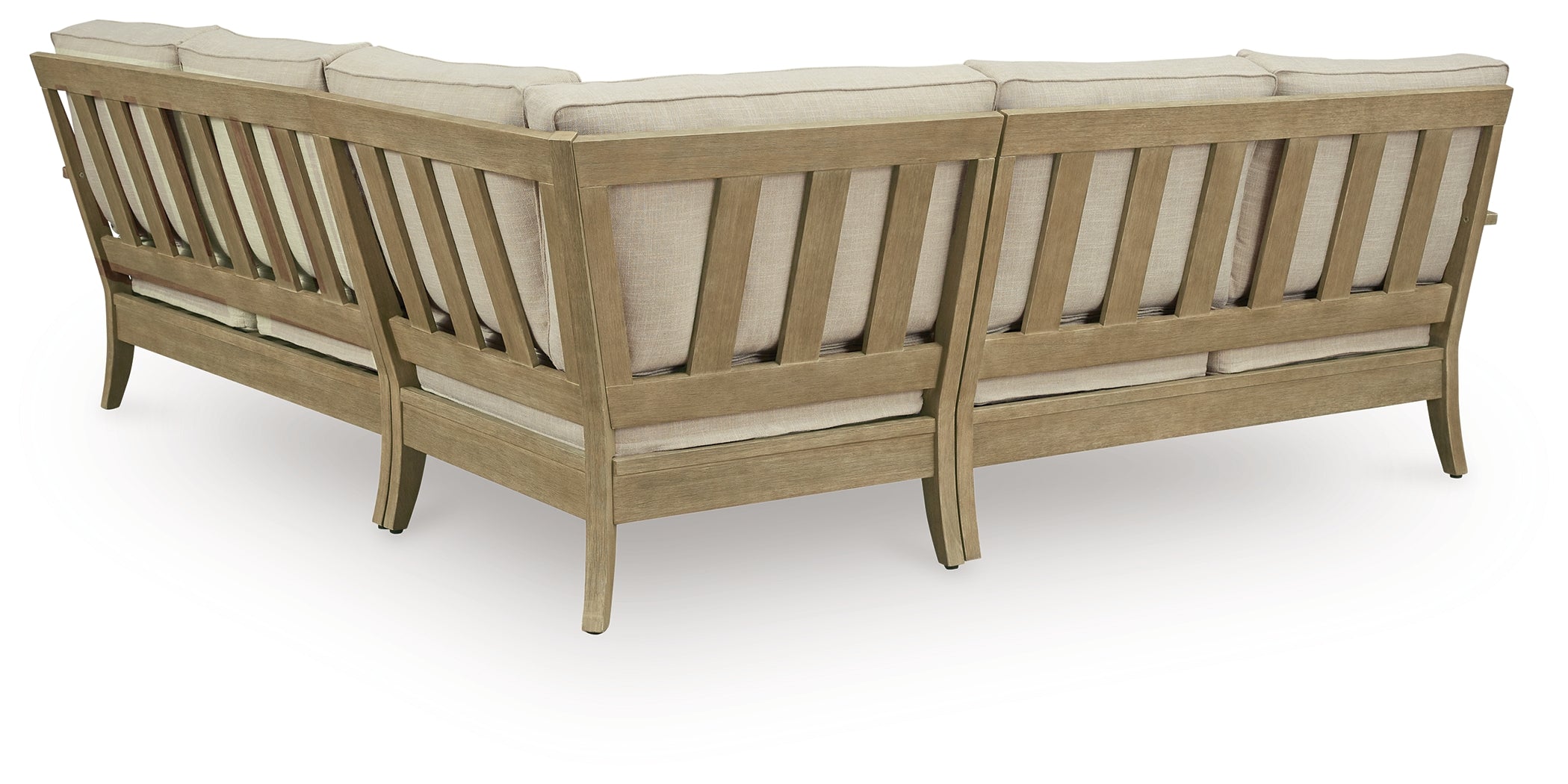 Elite Furniture Outlet - Ashley Furniture - Clare View Outdoor - 3-Piece Outdoor Sectional / Beige - P801P10