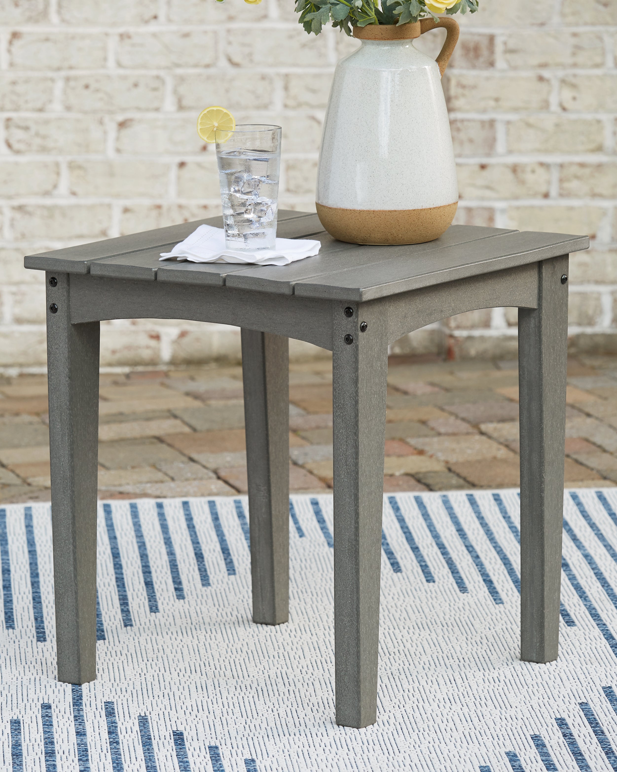 Elite Furniture Outlet - Ashley Furniture - Visola Outdoor - Square End Table / Gray - P802-702