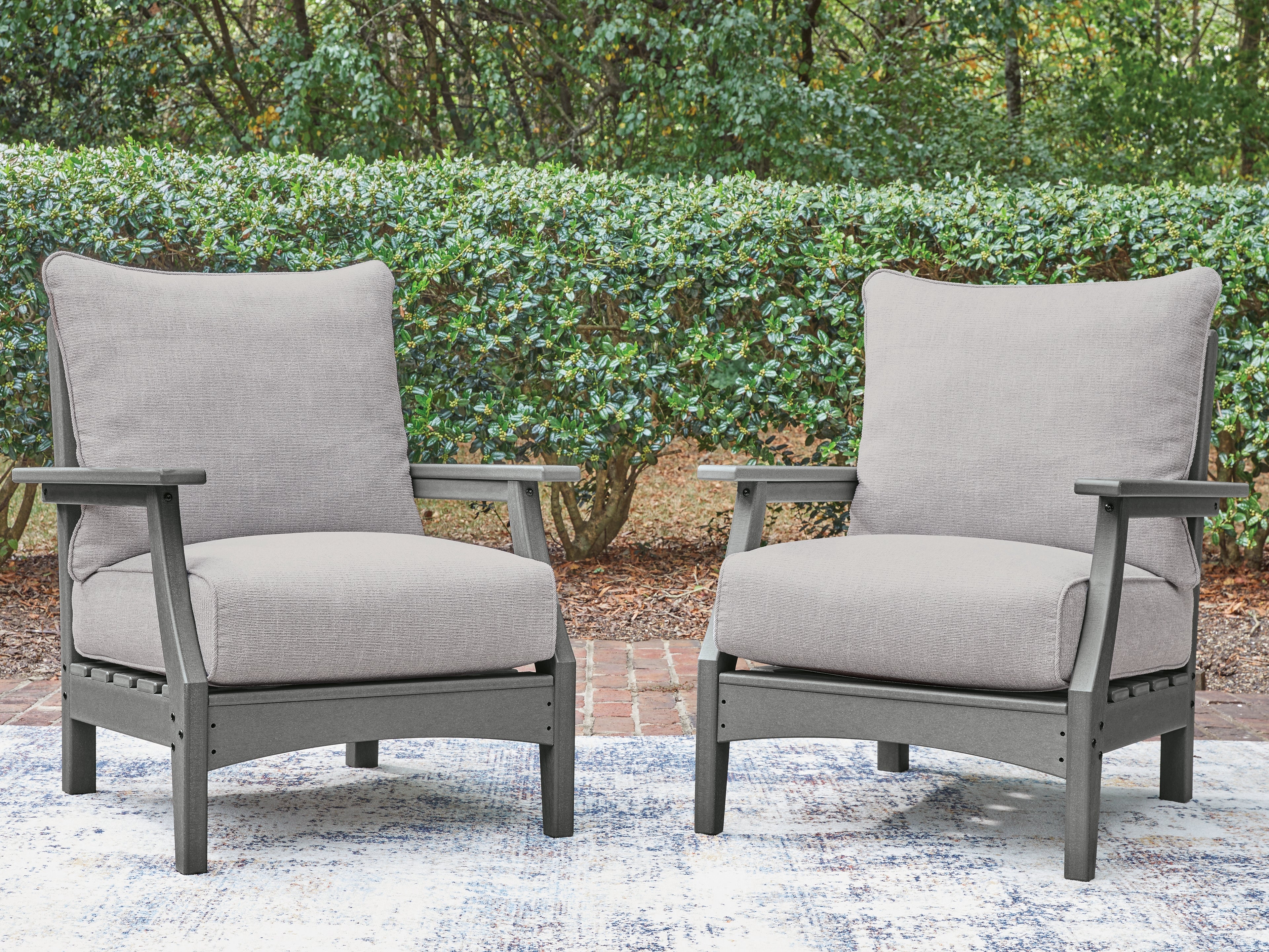 Elite Furniture Outlet - Ashley Furniture - Cove Beach Outdoor - Lounge Chair w/Cushion (Set of 2) / Gray - PCP803-820