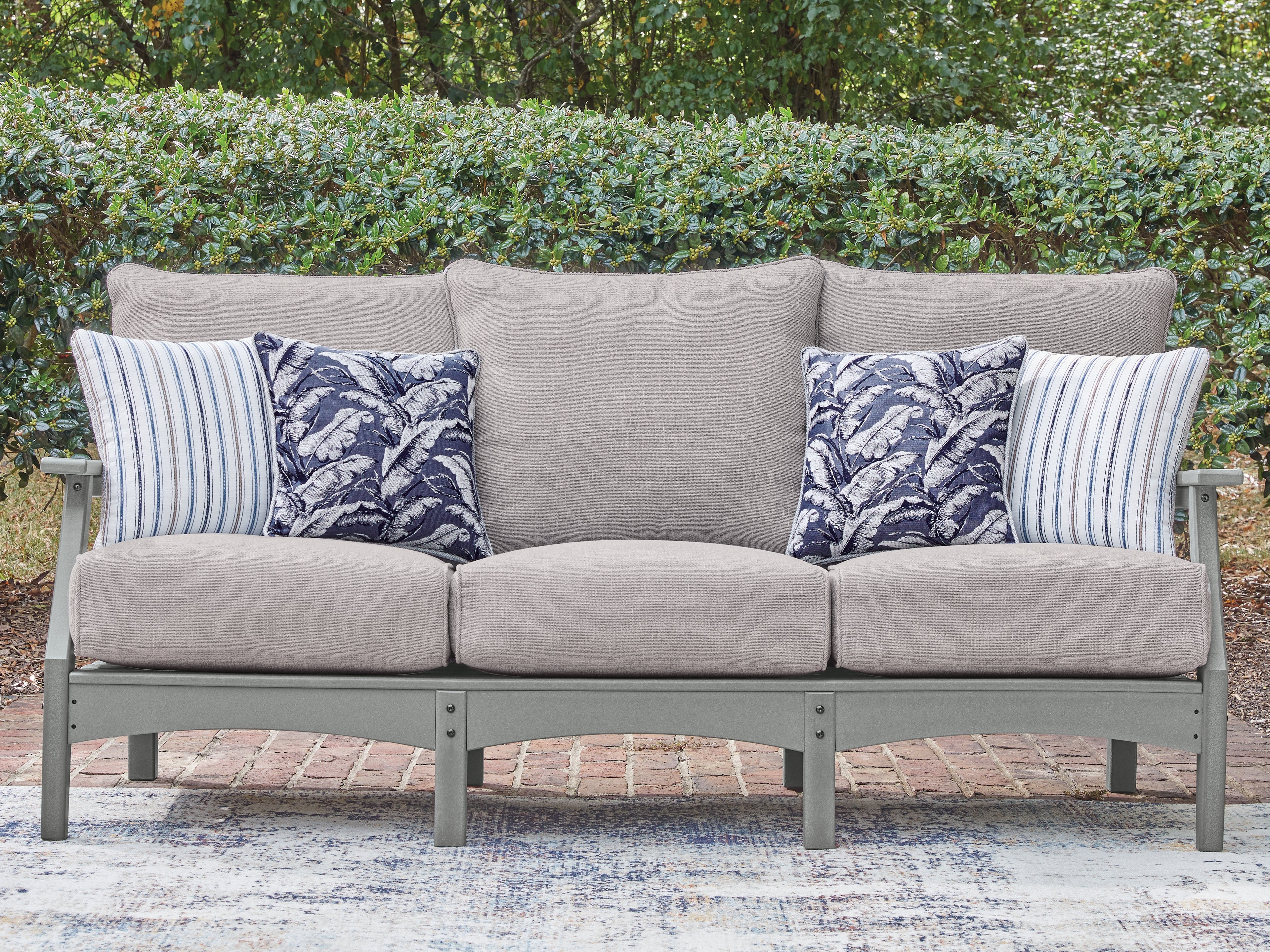 Elite Furniture Outlet - Ashley Furniture - Cove Beach Outdoor - Sofa with Cushion / Gray - PCP803-838