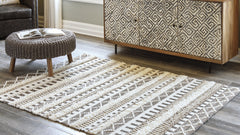 Elite Furniture Outlet - Ashley Furniture - Karalee Rug - 5' x 7' Rug / Ivory/Brown - R404442