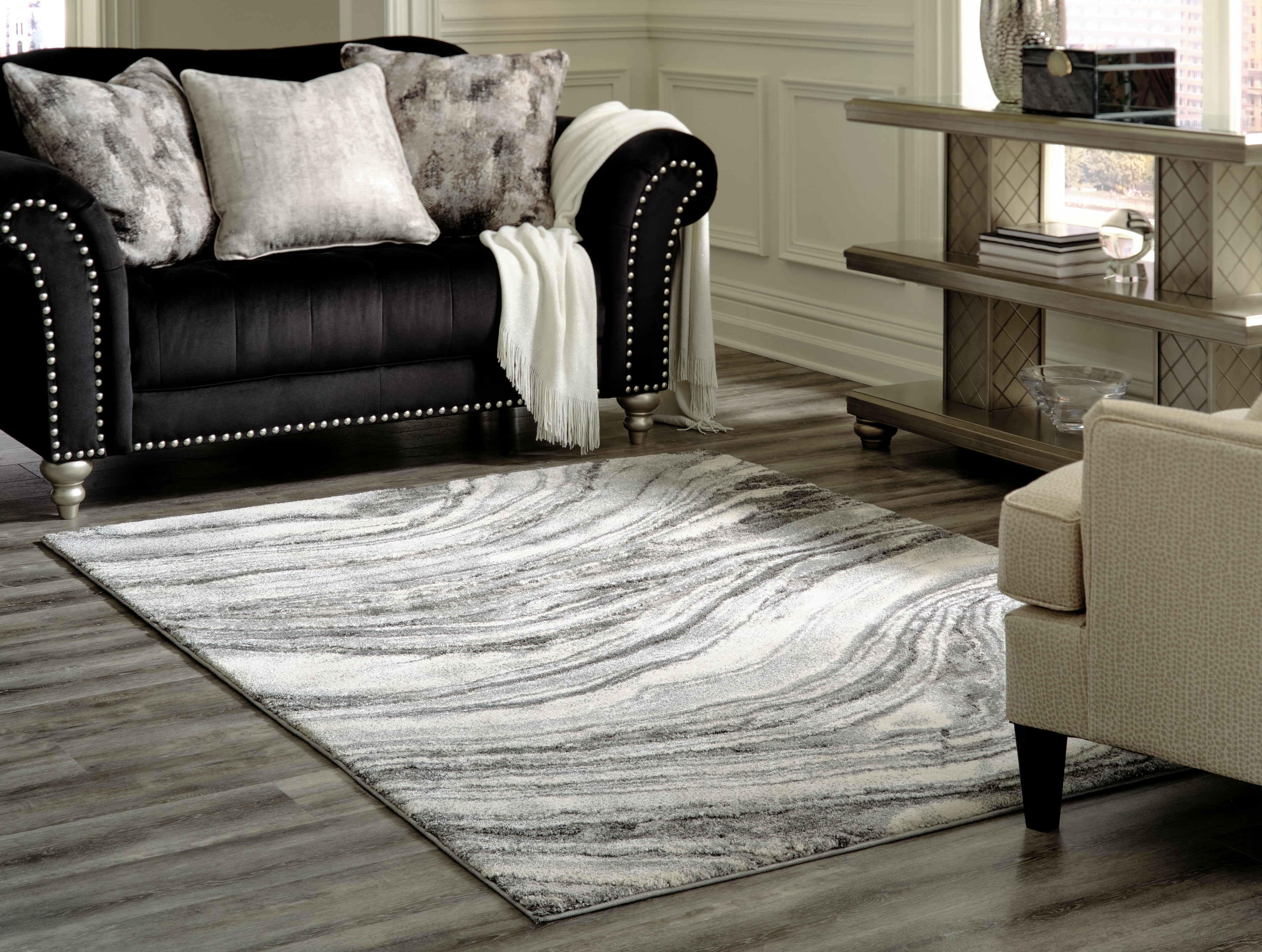 Elite Furniture Outlet - Ashley Furniture - Wysdale Rug - 7'10" x 10'3" Rug / Ivory/Gray - R404901