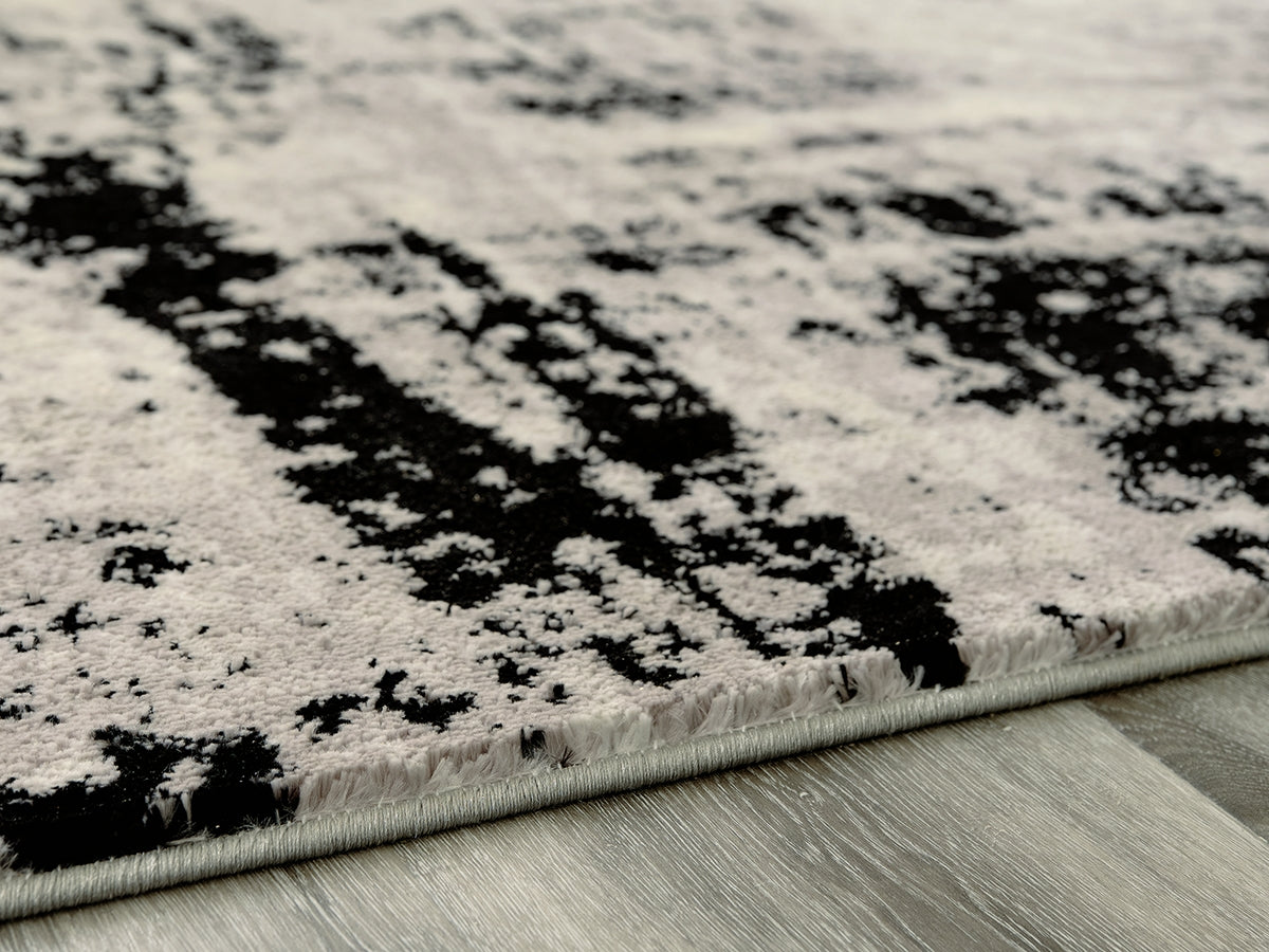 Elite Furniture Outlet - Ashley Furniture - Zekeman Rug - 5'3" x 7'7" Rug / Black/Cream/Gray - R404922