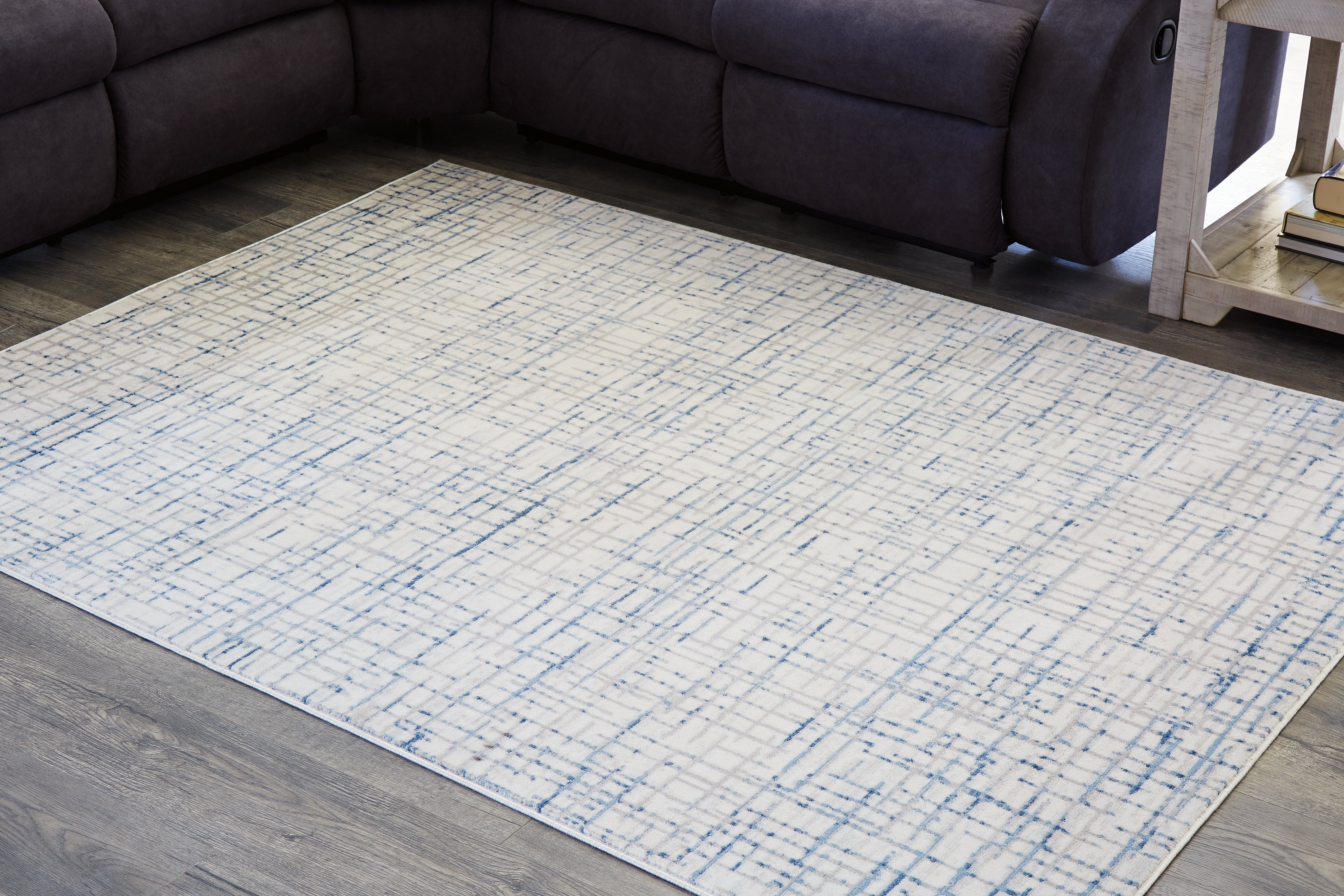 Elite Furniture Outlet - Ashley Furniture - Beckfille Rug - 5' x 7' Rug / Blue/Gray/Cream - R405962