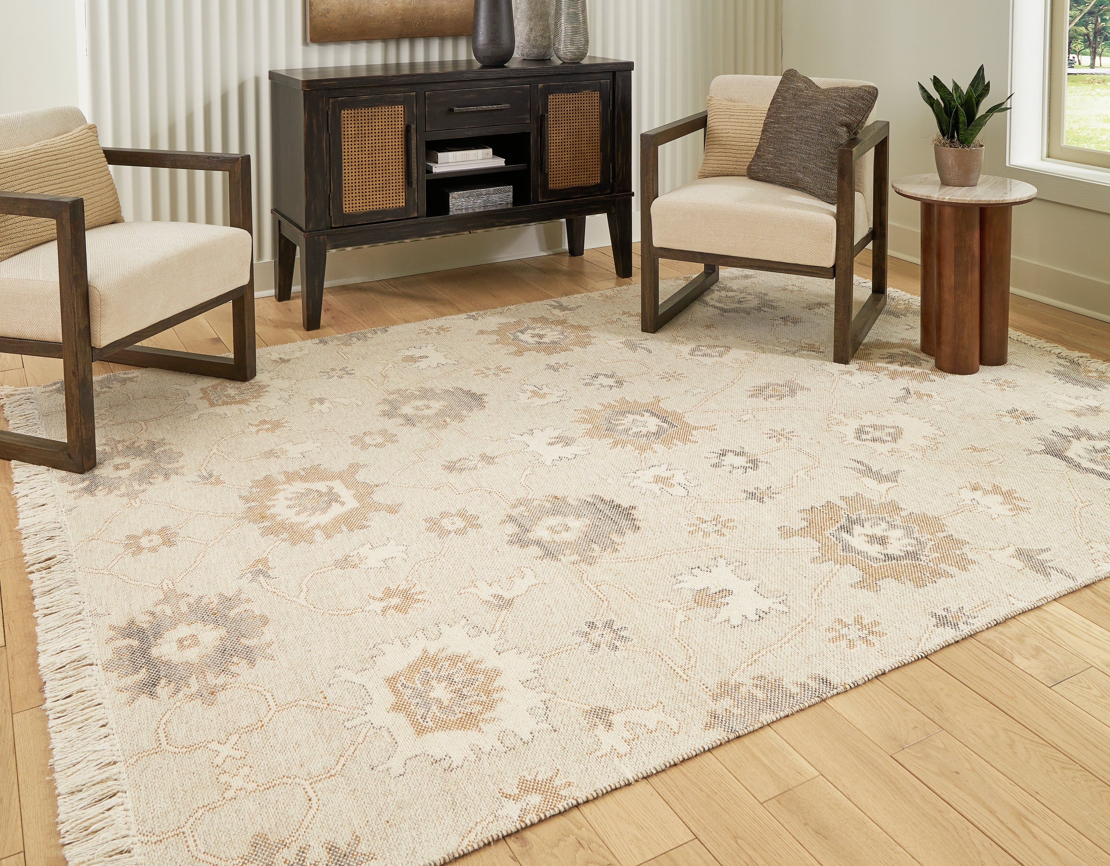 Elite Furniture Outlet - Ashley Furniture - Calkin Rug - 8' x 10' Rug / Linen/Gray/Caramel - R406391