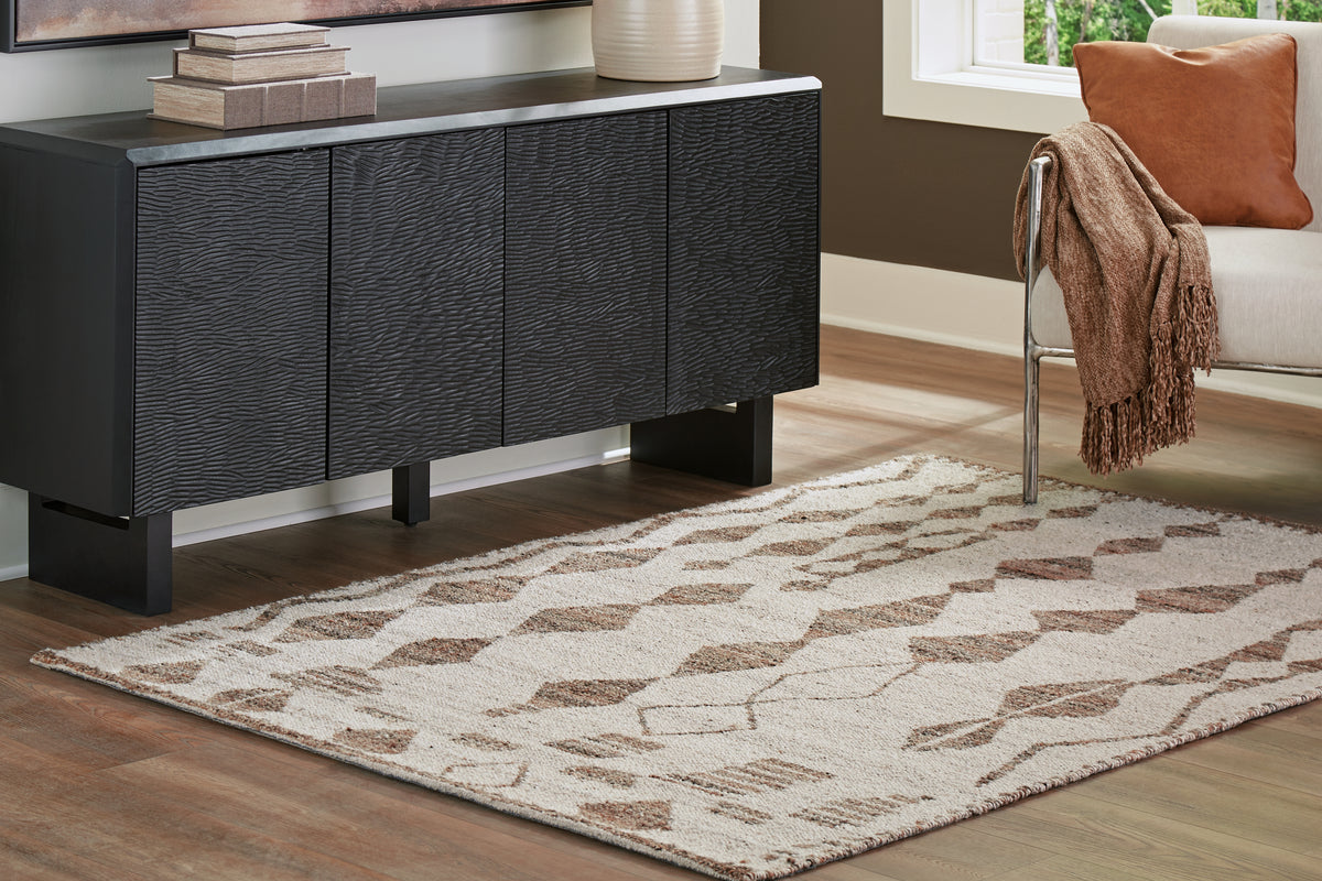 Elite Furniture Outlet - Ashley Furniture - Brettler Rug - 5' x 7' Rug / Beige/Brown - R406792