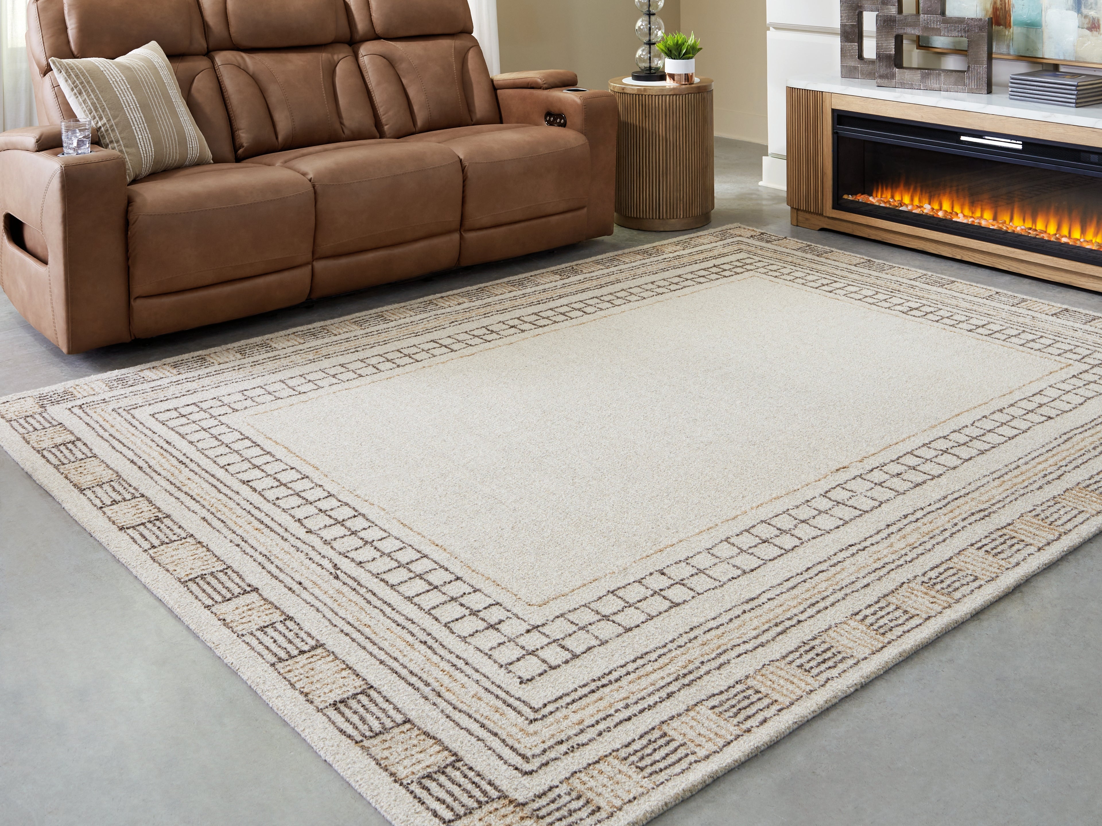 Elite Furniture Outlet - Ashley Furniture - Idaman Rug - Large Rug / Taupe/Brown - R407291