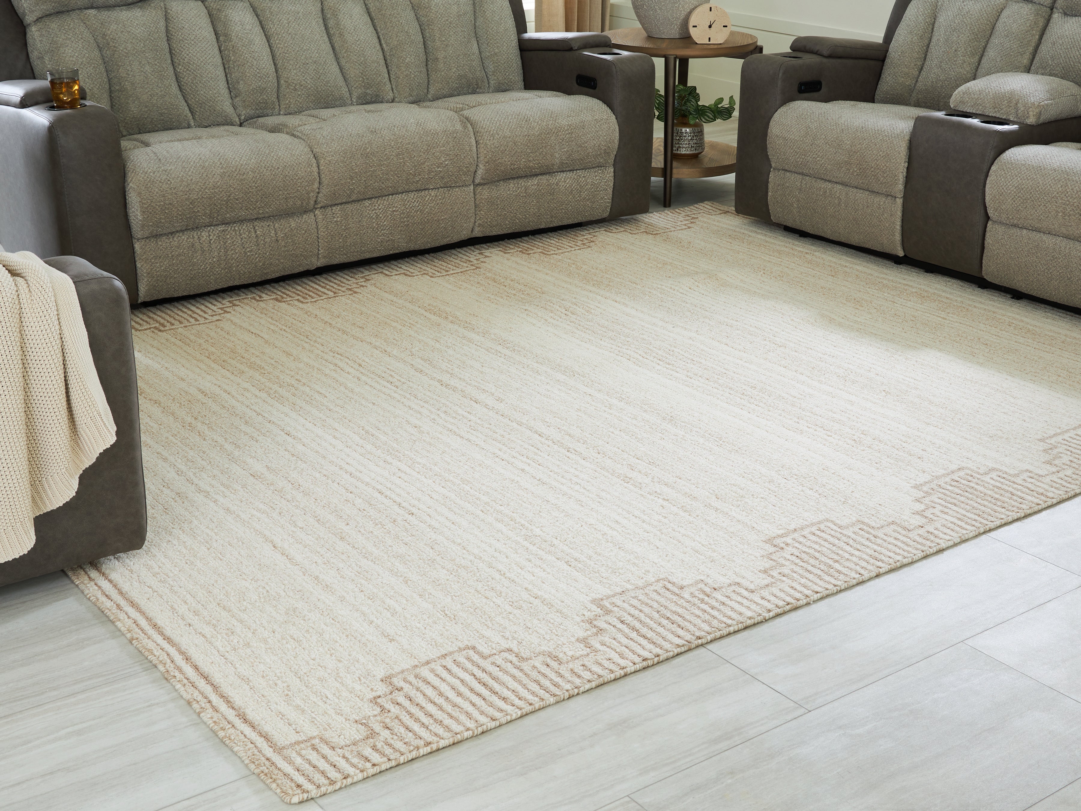 Elite Furniture Outlet - Ashley Furniture - Emorymore Rug - Large Rug / Brown/Beige - R407301