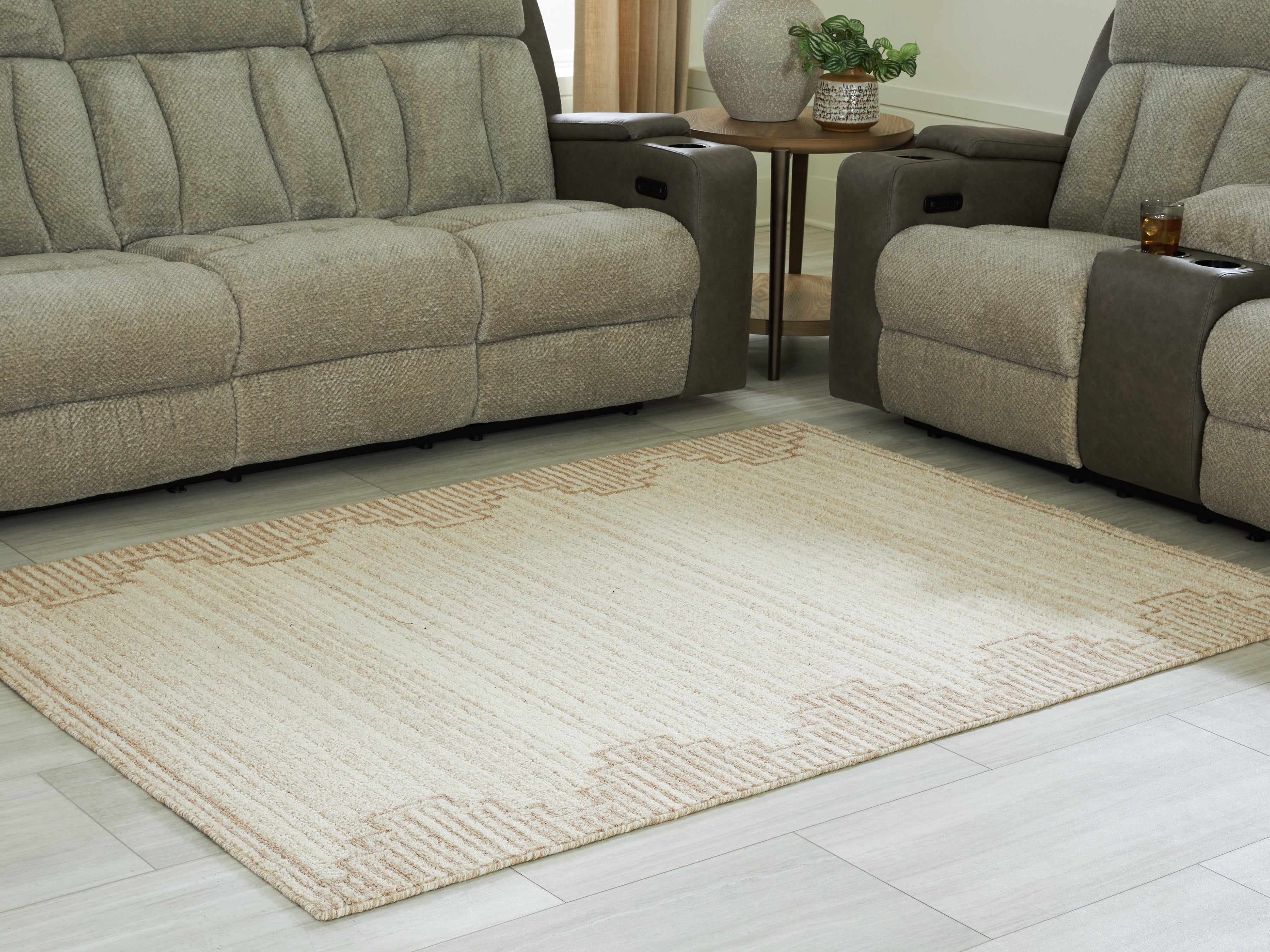 Elite Furniture Outlet - Ashley Furniture - Emorymore Rug - Medium Rug / Brown/Beige - R407302