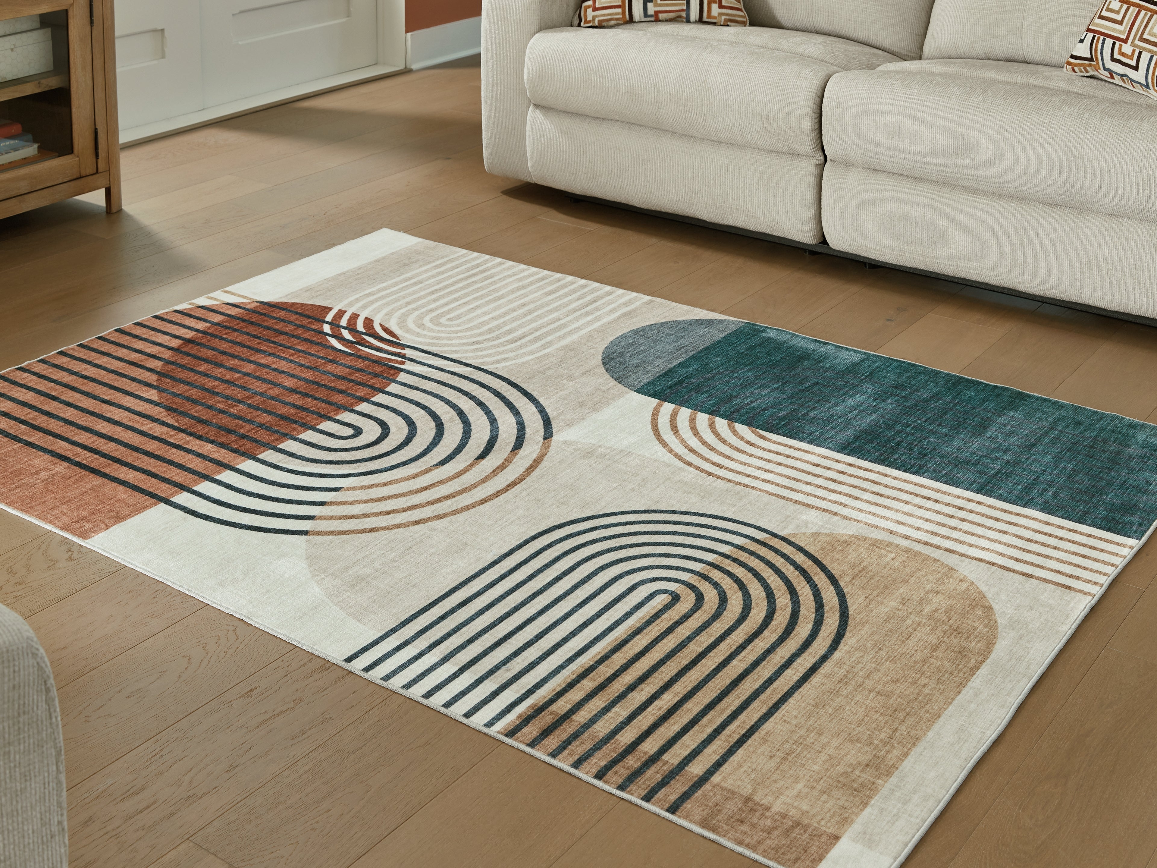 Elite Furniture Outlet - Ashley Furniture - Farrendale Rug - Washable 5' x 7' Area Rug / Multi - R407382