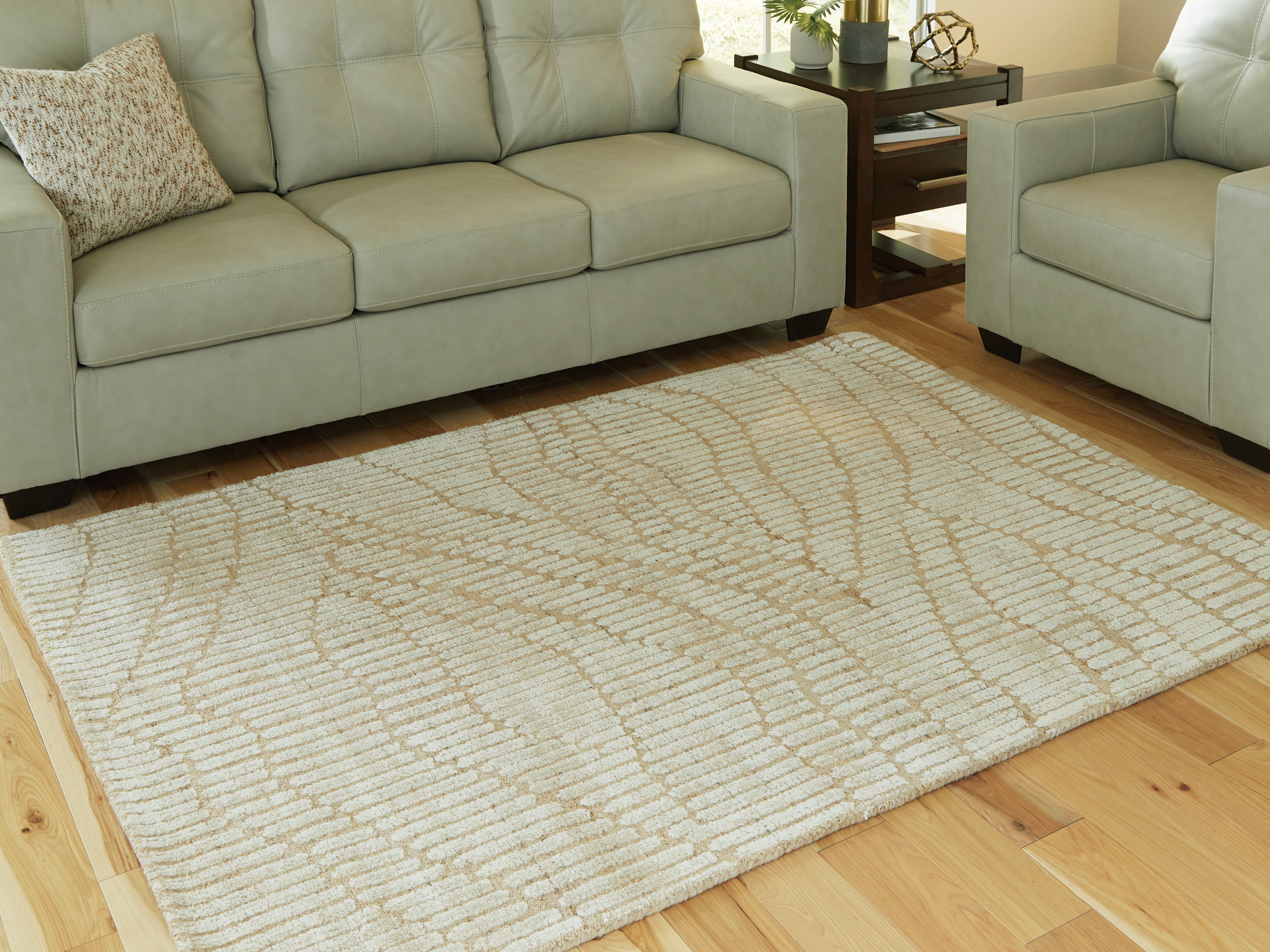 Elite Furniture Outlet - Ashley Furniture - Jaseena Rug - 5' x 7' Area Rug / Beige/Tan - R407722