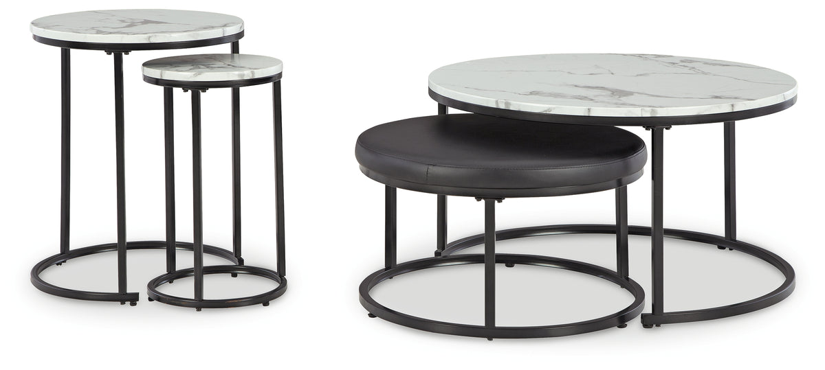 Elite Furniture Outlet - Ashley Furniture - Jusmour Table (Set of 4) - Occasional Nesting TBL (4/CN) / Black/White - T161-14