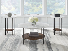 Elite Furniture Outlet - Ashley Furniture - Wrenwich Table (Set of 3) - Occasional Table Set (3/CN) / Brown/Black/White - T167-13