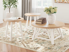 Elite Furniture Outlet - Ashley Furniture - Fawndell Table (Set of 3) - Occasional Table Set (3/CN) / Antique White/Brown - T193-13