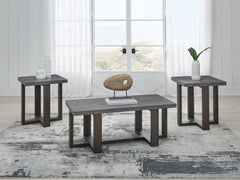 Elite Furniture Outlet - Ashley Furniture - Dynnford Table (Set of 3) - Occasional Table Set (3/CN) / Gray/Brown - T216-13