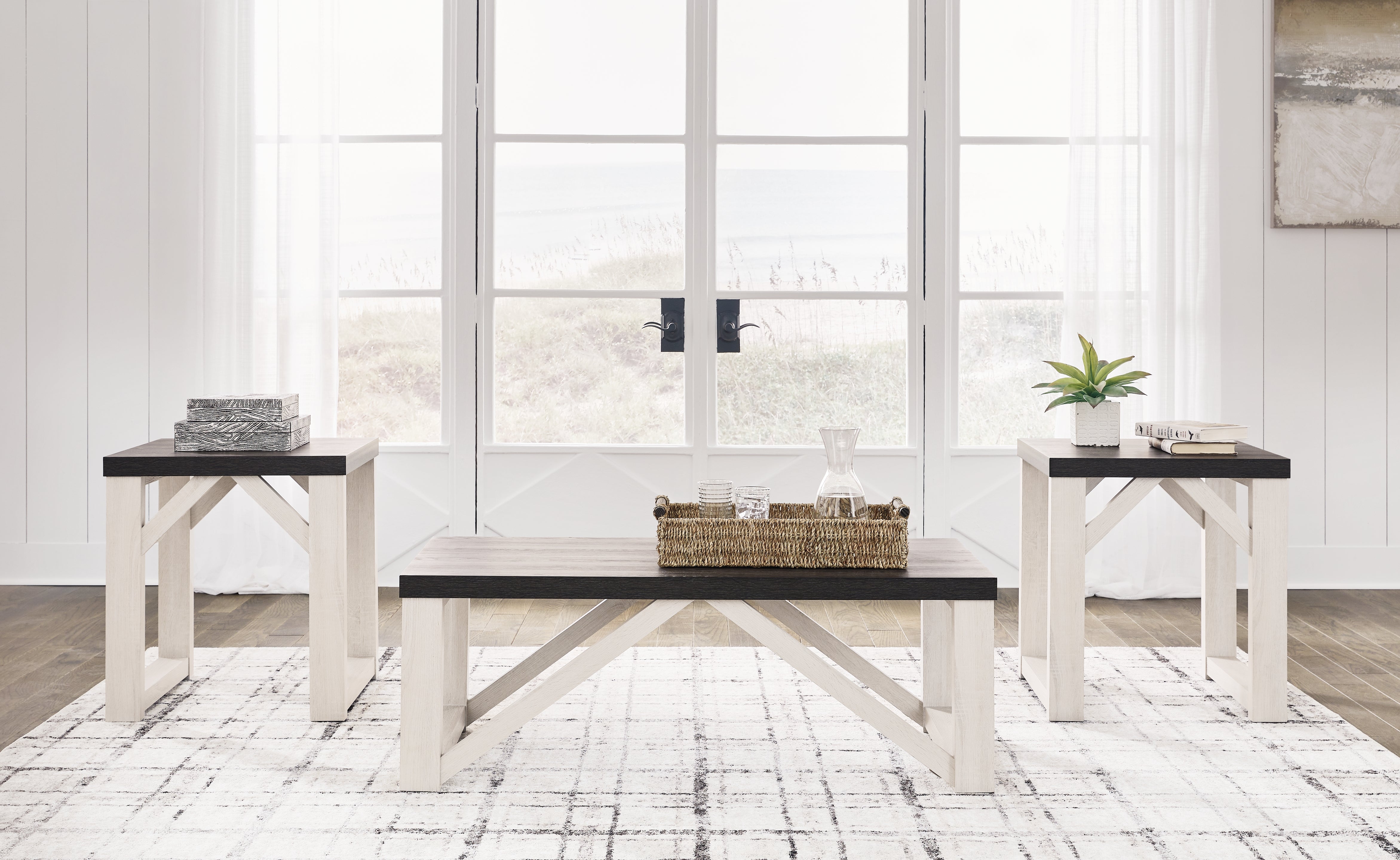 Elite Furniture Outlet - Ashley Furniture - Dorrinson Table (Set of 3) - Occasional Table Set (3/CN) / Antique White - T236-13