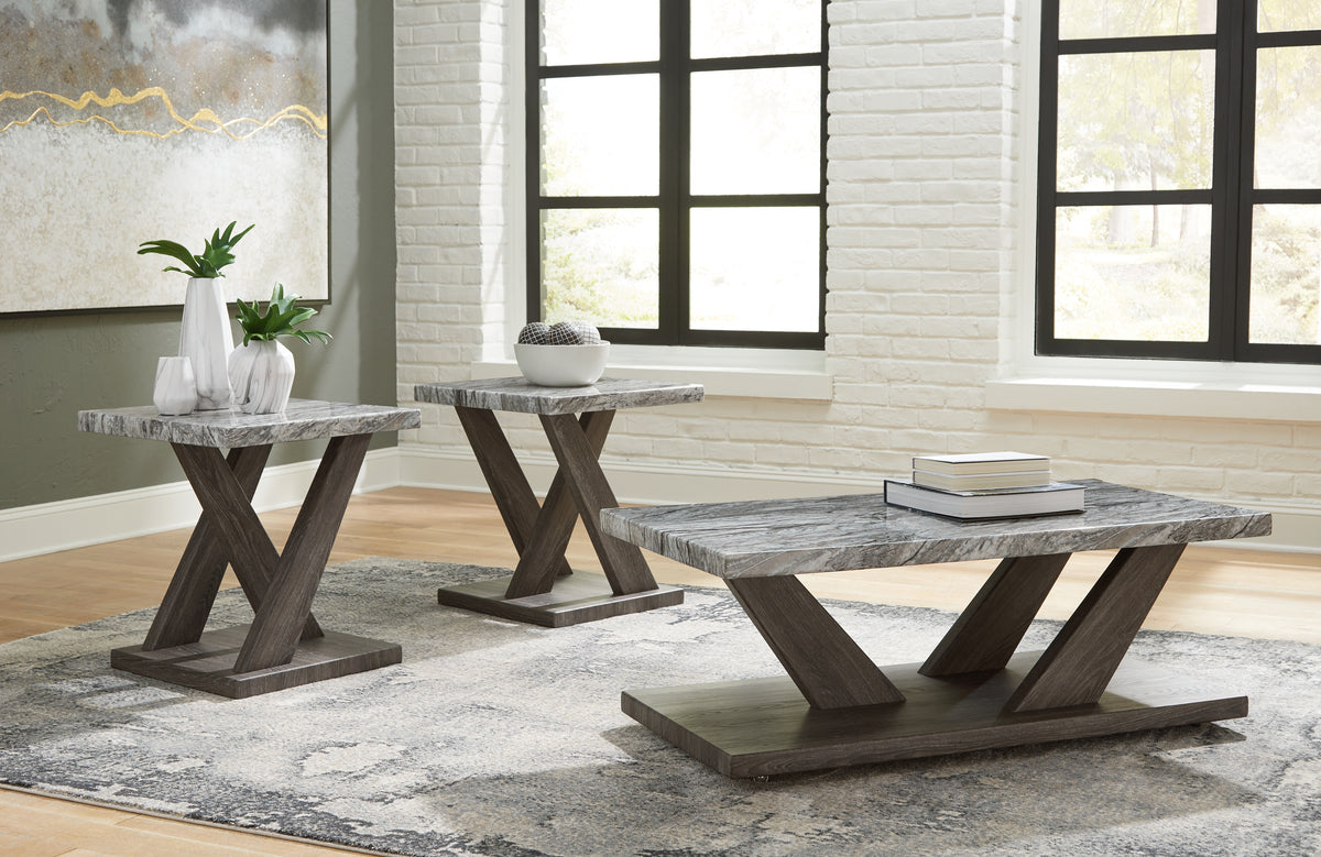 Elite Furniture Outlet - Ashley Furniture - Bensonale Table (Set of 3) - Occasional Table Set (3/CN) / Brown/Gray - T400-13