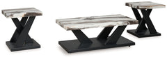 Elite Furniture Outlet - Ashley Furniture - Cendill Table (Set of 3) - Occasional Table Set (3/CN) / Dark Brown/White/Black - T403-13