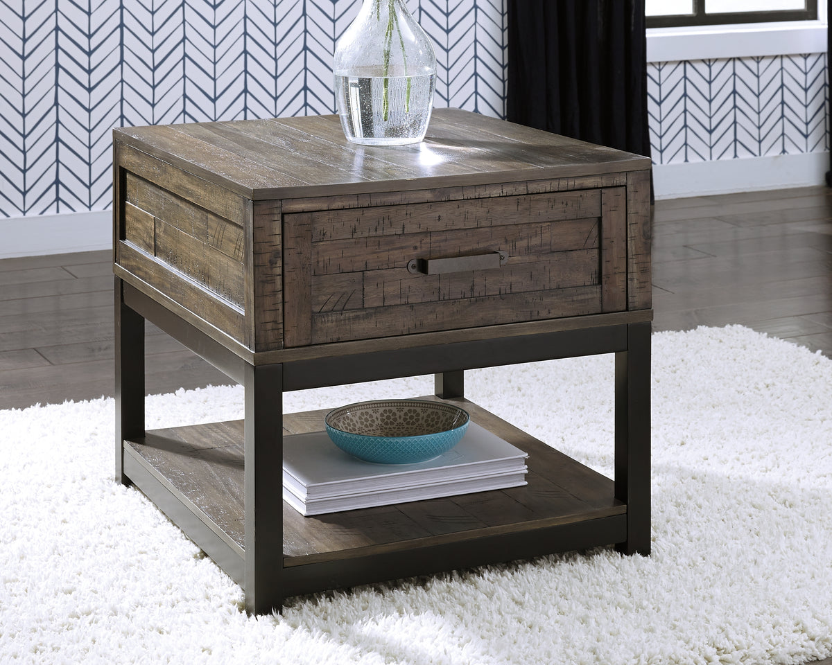 Elite Furniture Outlet - Ashley Furniture - Johurst End Table - Rectangular End Table / Grayish Brown - T444-3