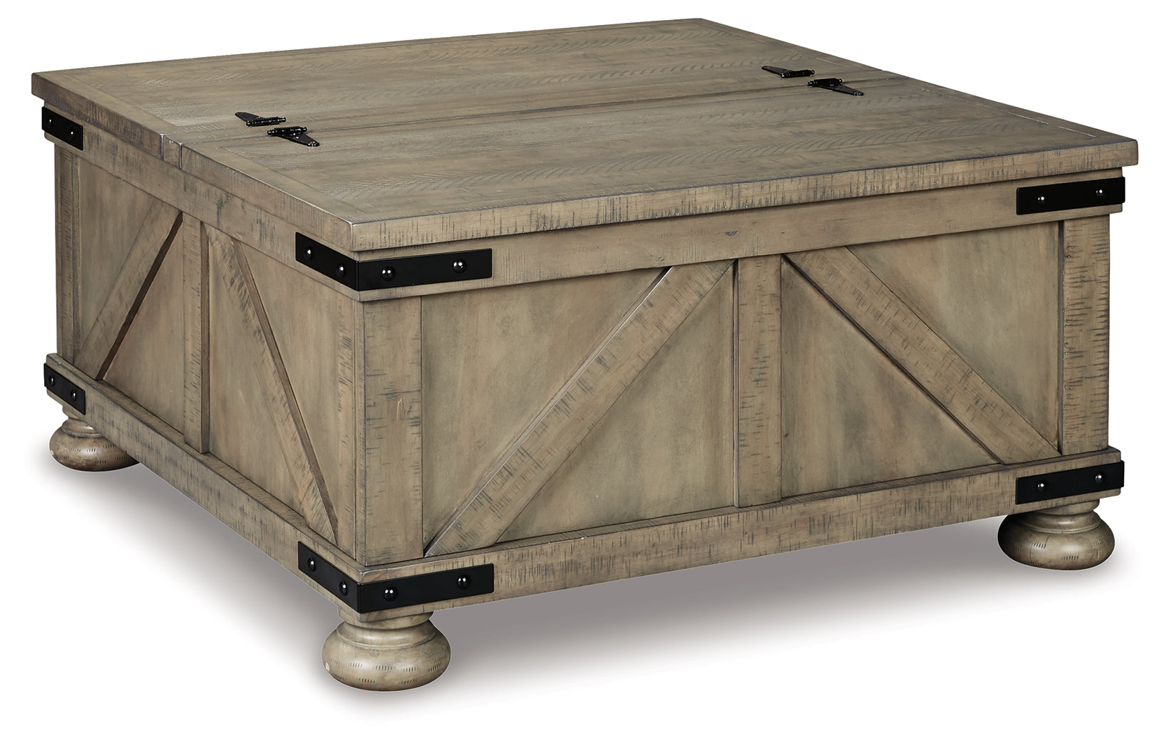 Elite Furniture Outlet - Ashley Furniture - Aldwin Coffee Table With Storage - Cocktail Table with Storage / Gray - T457-20