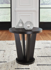 Elite Furniture Outlet - Ashley Furniture - Chasinfield End Table - Round End Table / Dark Brown - T458-6