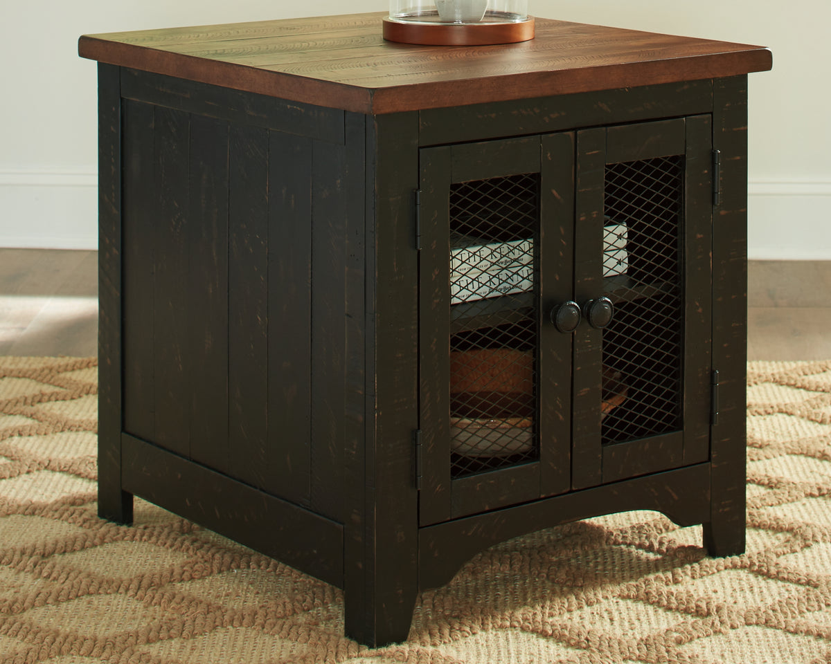 Elite Furniture Outlet - Ashley Furniture - Valebeck End Table - Rectangular End Table / Black/Brown - T468-3