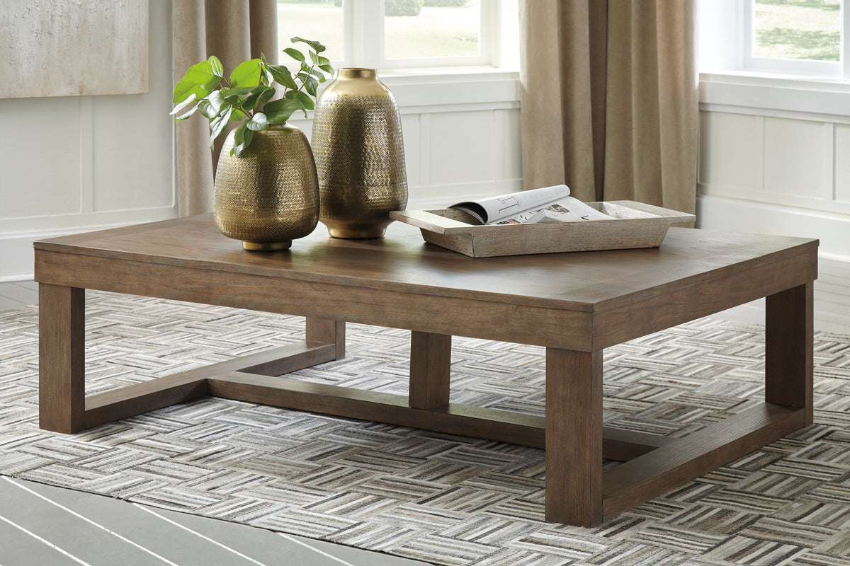 Elite Furniture Outlet - Ashley Furniture - Cariton Coffee Table - Rectangular Cocktail Table / Gray - T471-1