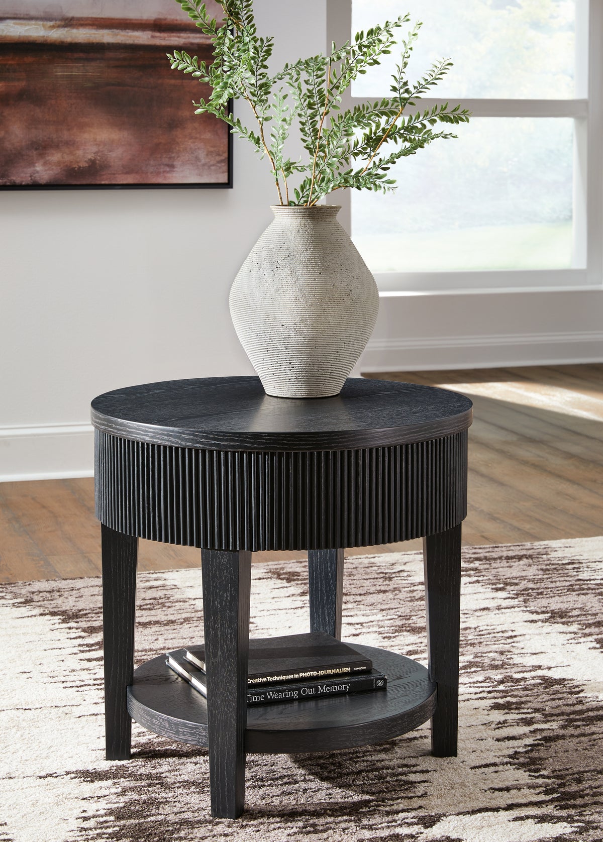 Elite Furniture Outlet - Ashley Furniture - Marstream End Table - Round End Table / Black - T551-6