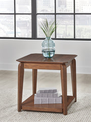Elite Furniture Outlet - Ashley Furniture - Trenmour End Table - Square End Table / Medium Brown - T596-2