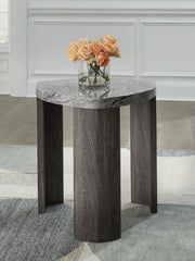 Elite Furniture Outlet - Ashley Furniture - Surmour End Table - Triangle End Table / Gray/Brown - T600-6