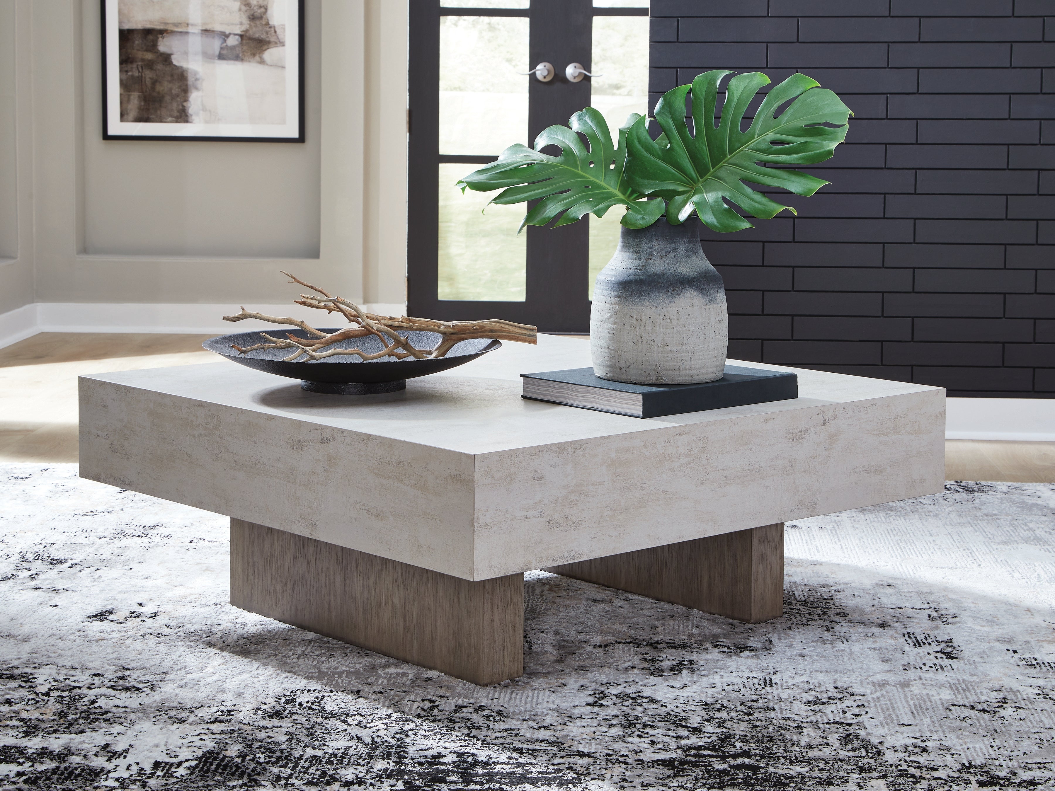 Elite Furniture Outlet - Ashley Furniture - Jorlaina Coffee Table - Square Cocktail Table / Light Grayish Brown - T622-8