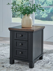 Elite Furniture Outlet - Ashley Furniture - Wildenauer Chairside End Table - Chair Side End Table / Brown/Black - T664-7