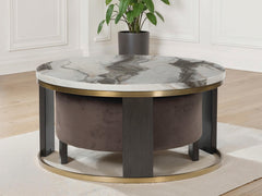 Elite Furniture Outlet - Ashley Furniture - Jazmore Nesting Coffee Table (Set of 2) - Nesting Cocktail Tables (Set of 2) / Brown/Brass Finish - T671-22