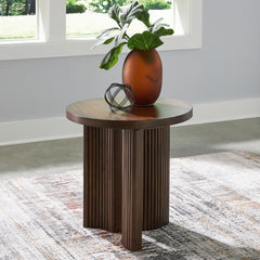 Elite Furniture Outlet - Ashley Furniture - Korestone End Table - Rectangular End Table / Dark Brown - T438-3