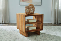 Elite Furniture Outlet - Ashley Furniture - Dressonni End Table - Square End Table / Brown - T690-2